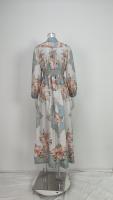 Vestido de primavera estilo palacio estampado de manga larga con cuello en V y temperamento para mujer 2025 con gran exhibición - details 2
