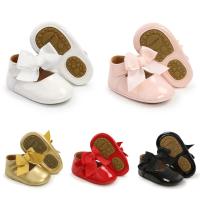 Zapatos de bebé con lazo, suela de goma, zapatillas de Ballet de PU antideslizantes, zapatos de vestir para niña, zapatos de cuna para niño pequeño - details 0