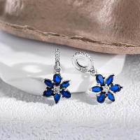 Colgante con elemento oceánico de plata de ley, cuentas de flores azules, pulsera para hacer joyas, regalo del día de San Valentín - details 2