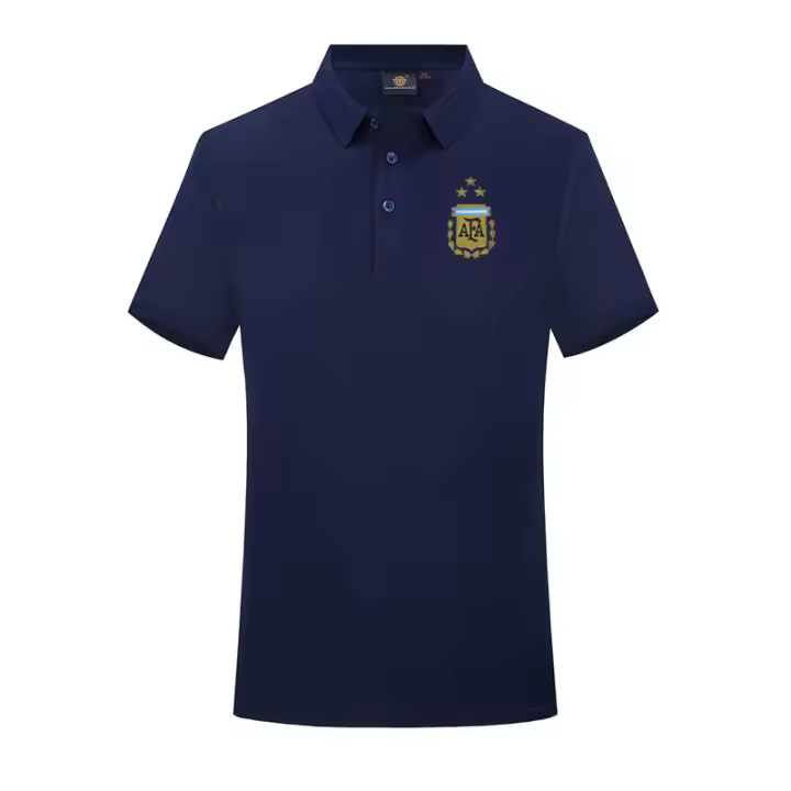 Polo de fútbol de la selección nacional de Argentina para hombre, camiseta de verano de media manga, pantalón corto informal de algodón fresco y versátil, tendencia de manga - 1
