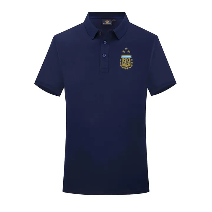 Polo de fútbol de la selección nacional de Argentina para hombre, camiseta de verano de media manga, pantalón corto informal de algodón fresco y versátil, tendencia de manga - 1