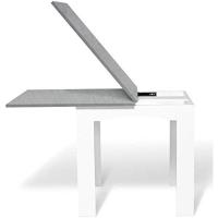 Mesa de comedor extensible rectangular para 6-8 personas, bandeja efecto hormigón, 80-160 cm - details 3
