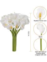 Bolas de Flor de Novia 5/10Pcs Flores Artificiales Blancas para Decoración de Fiesta de Bautizo en Casa Tacto Real de Lili de Calla - details 2