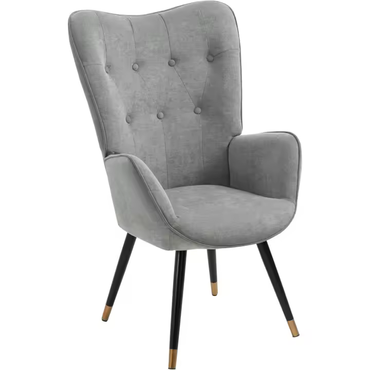 Sillones de salón Butaca nórdica sillón Acolchado con Reposabrazos y Patas de Madera, 66x71x108cm - 1