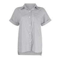 Camisa Simple y a la Moda para Mujer Algodón y Lino Informales, Clásicas con Manga Corta y Borlas - details 57