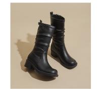Botas Altas De Tacón Grueso Para Mujer, Botas De Moto De Cabeza Cuadrada, Nuevas Botas De Vaquero Occidental - details 17