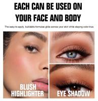 HANDAIYAN Resaltador de Contorno 3 en 1, Paleta de maquillaje, Resplandor Mate, Iluminador pigmentado, bronceador, 3 Colores - details 6