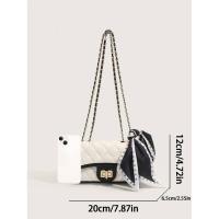 Mochila de lujo de alta calidad para mujer, bolso cruzado con cadena con textura de nicho blanco de alta calidad, nueva moda 2023 - details 2