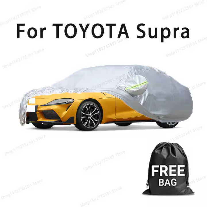 Funda para coche para TOYOTA Supra, cubierta completa, impermeable, protección solar, resistente a los arañazos, accesorios para coches, color plateado - 1
