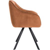 Silla De Comedor Russel Moderna Tapizada En Terciopelo o Tela I Sillón Giratorio Acolchado con Reposabrazos, Color:café, Material:Terciopelo - details 3