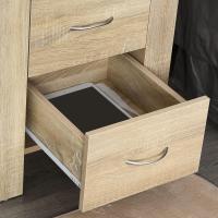 2 Cajones Patas y Base Elevada para Dormitorio Mesa Lateral para Sala de Estar Estilo Moderno 48x39x54 cm Roble - details 8