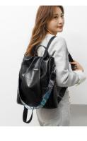 Mochila de Cuero Suave Casual para Mujeres Impermeable, Resistente al Desgaste, Antirrobo con Patrones de Parche Bolsa de Hombro Grande con Lining de Dacron - details 4
