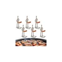 Soporte de Hot Dog de Acero Inoxidable Portátil 4 PCS para Barbacoa y Fiestas - details 3