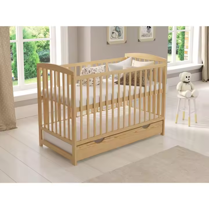 Love For Sleep Cuna Convertible en Cama 120x60cm con Colchón De Espuma Pino Juego Completo de Cuna - Cama Bebe Convertible - 1