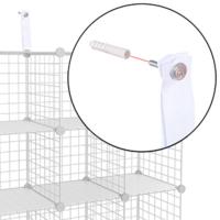Armario Modular de Alambre metálico con 16 Cubos, Montaje en Bricolaje, Aramario de Almacenamiento, Estantería modulable, Estantería de Malla de Alambre, Blanco LPI44W - details 4