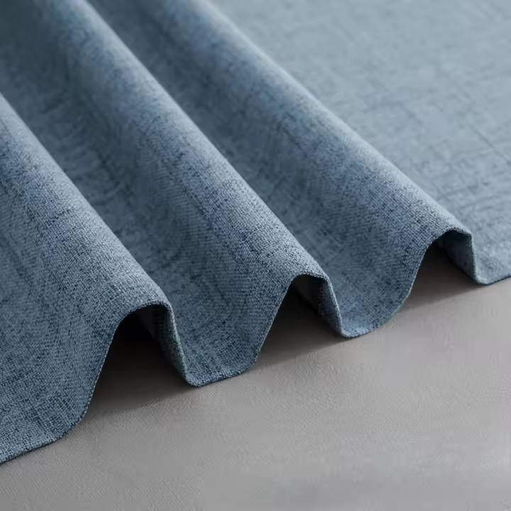 Cortinas de Lino Opaqueras con Ojales Azul Cielo Juego de 2 Unidades Aislante Térmico - 1