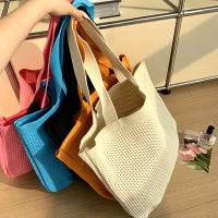 Bolso tejido hueco informal de gran capacidad, bolso de mano tejido para playa, bolso de mano de estilo perezoso, bolso trenzado para axila para mujer y niña - details 1