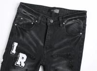 Pantalones vaqueros negros retro con agujeros para hombre, pantalones ajustados elásticos de moda, pantalones versátiles para hombre - details 6