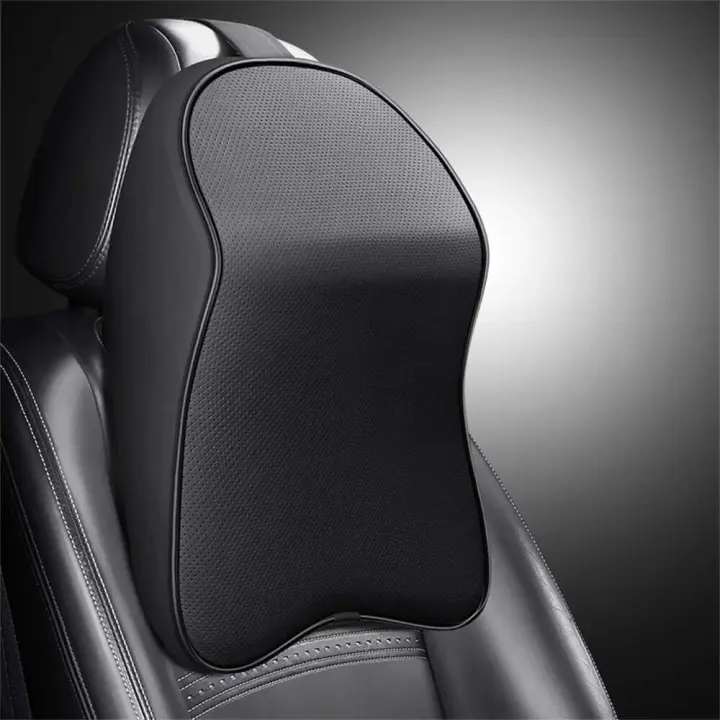 Almohada Universal para Coche BUNO Almohada de Cabeza de Cuero 3D Viscoelástica - 1