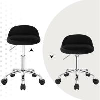 Silla de Oficina de Cuero Sintético Silla de Escritorio sin Brazos Taburete Giratorio para Sala de Masaje SPA Taburete de Tocador Blanco - details 21