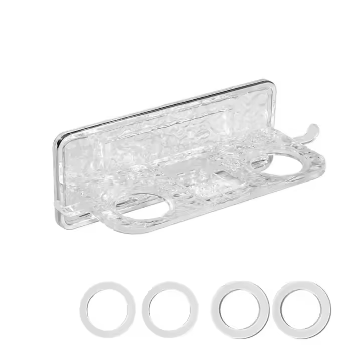 Estante de almacenamiento de Gel de ducha montado en la pared, exquisito soporte transparente para champú, colgador de jabón de manos portátil sin perforaciones, joyería - 1