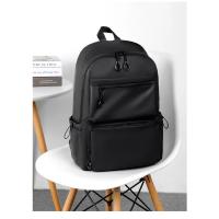 Mochila de 14 pulgadas para hombre Mochila de viaje de gran capacidad Color sólido - details 6