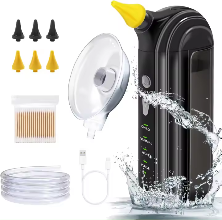 Kit de Eliminación de Cera de Oído Eléctrico Herramienta de Cuidado de la Piel Normal con 4 Modos - 1