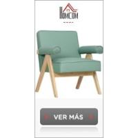 Butaca de Salón Butaca Nórdica Sillón de Salón con Reposabrazos Cojín y Marco de Madera de Caucho para Dormitorio Carga 120 kg 61x78x76 cm Beige - details 9