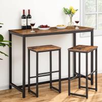 Taburete de Bar, Juego de Dos Taburetes de Bar, Taburetes de Cocina con Reposapiés de Diferente Altura, Estructura Metálica, Cantos Suaves, para Cocina, Comedor, Sala de Estar - details 1