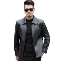 Chaqueta Bomber de Cuero Falsio Delgada Abrigo Veterano con Cremallera y Bolsillos para Hombres - details 12