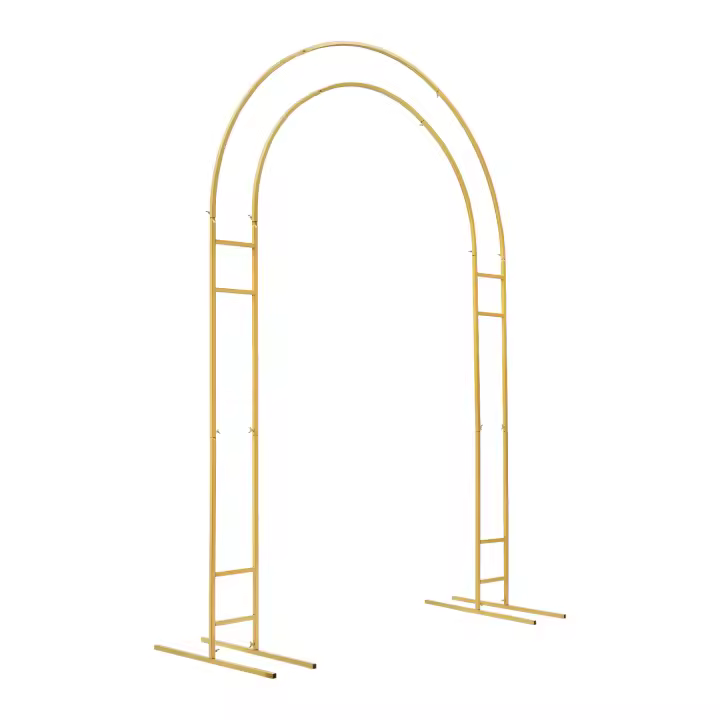 Arco de Boda de Metal de 7.2FT Stand de Fondo de Globo para Fiesta de Jardín y Ceremonia de Cumpleaños (Oro) - 1