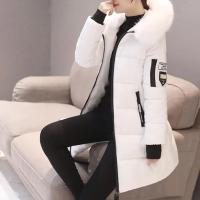 Moda mujer invierno algodón abrigo Parka grueso acolchado relleno con capucha longitud media cálido Zip Up Slim señora abajo abrigo largo - details 7