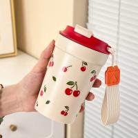 Botella de agua de plástico portátil con cuerda sellada, vaso resistente al frío y al calor para leche y café, 350/400Ml - details 8