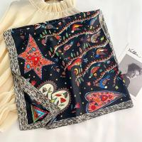 Pañuelo de seda para mujer, Bandana de estilo Vintage, para las cuatro estaciones, 90x90cm, novedad - details 8