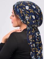 Gorros Hijab musulmanes de Ramadán, turbante de cola larga elástico suave para la cabeza, tocado estampado de moda, utilizable - details 5