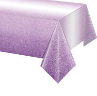 1pc gradiente Pastel rosa oro manteles desechables mantel de plástico cubierta de mesa rectangular para boda cumpleaños 54X108 pulgadas - details 7