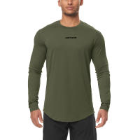 Camiseta de manga raglán para hombre, camisa de fondo de Fitness cómoda, ajustada, manga larga, Otoño, nuevo - details 6