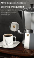Cafetera Espresso, Cafetera de Aluminio de 9 Tazas, Plateada, Inducción: Diseño clásico y elegante, duradera y fácil de usar. - details 4