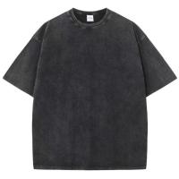 Camiseta lavada de algodón para hombre, cuello redondo, manga corta, informal, básica, transpirable, clásico, para Deporte, 100% - details 7