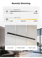 LEFANGXING Colgante de Luz LED Rectangular Cuboide Diseño Moderno de Aluminio para Techo de Estudio de Oficina Iluminación y Decoración - details 3