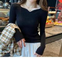 Suéter de Manga Larga de Punto Cálido para Mujeres Jersey Casual con Cuello en V - details 13