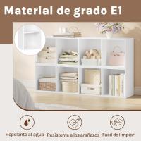 Estantería Libros con 4 Cubos Compartimentos, Estanteria Columna Alta, Estantes de Piso para Exposición, Libreria Blanca para Oficina, Habitacion y Estudio Juvenil, 30x24x106cm SK003ws4 - details 4