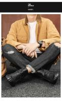 Resistente al desgaste para otoño e invierno, botas de ante negras antideslizantes, zapatos nuevos para hombre, botas cómodas de cuero de caña media - details 1