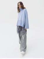 Suéter con cuello de tortuga para mujer, jersey básico de punto con abertura, holgado e informal, suave y cálido, otoño e invier - details 6