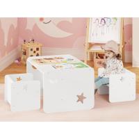 Mesa Blanca Infantil con Sillas para Guardería, Sala de Juegos, Jardín de Infancia, Blanco - details 1