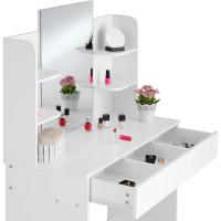 tocador de Maquillaje, Estilo Vintage, Espejo Giratorio, Taburete Acolchado, 4 cajones, Elegante, Muebles Dormitorio, tocador con Espejo, Espejo Maquillaje, tocadores de Maquillaje - details 25