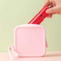 Morandi Color bolsa de cosméticos de silicona rectangular de gran capacidad bolsa de almacenamiento multifunción soporte para brochas de maquillaje monedero - details 6
