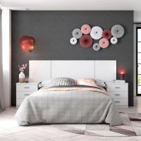Miroytengo Mesita Noche Pareja para Dormitorio Estilo Contemporáneo en Color Blanco Mate con 3 Cajones 50x58x33 cm - details 1