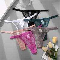 Tanga de encaje sexy para mujer, tanga calada de cintura baja, ropa interior transparente sin costuras con espalda en T, bragas íntimas sólidas - details 15