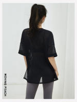 Camiseta deportiva de Yoga para mujer, camiseta transpirable de manga corta, Moving Peach, ATF - details 10
